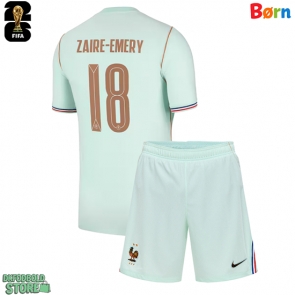 Frankrig Warren Zaire-Emery #18 Replika Babytøj Udebanesæt Børn VM 2026 Kortærmet (+ Korte bukser)